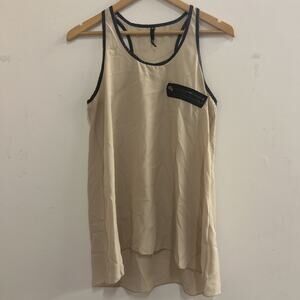 Love Culture Women’s Medium Tan/foux Leather Top